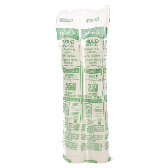 Polystyrene Portion Cups, 3.25 oz, Plastic, Translucent, 250/Bag, 10 Bags/Carton