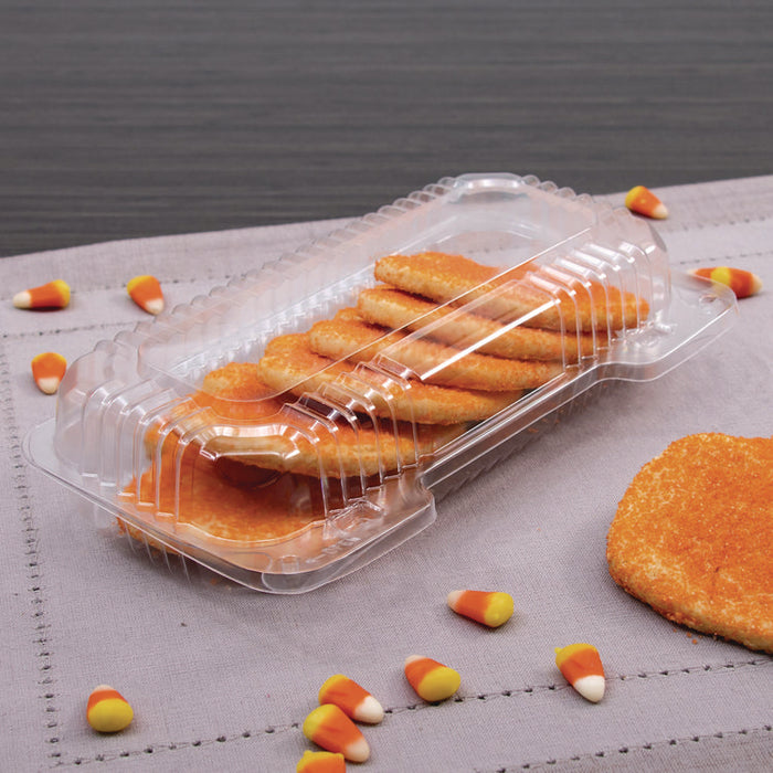 StayLock Clear Hinged Lid Containers, 4.5 x 8.5 x 2.1, Clear, Plastic, 250/Carton
