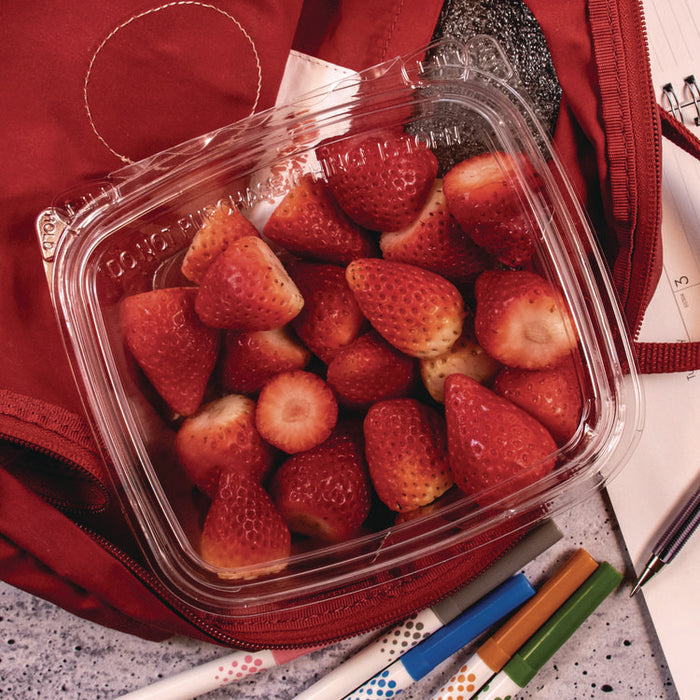 ClearPac SafeSeal Tamper-Resistant/Evident Containers, Domed Lid, 24 oz, Clear, Plastic, 100/Bag, 2 Bags/Carton