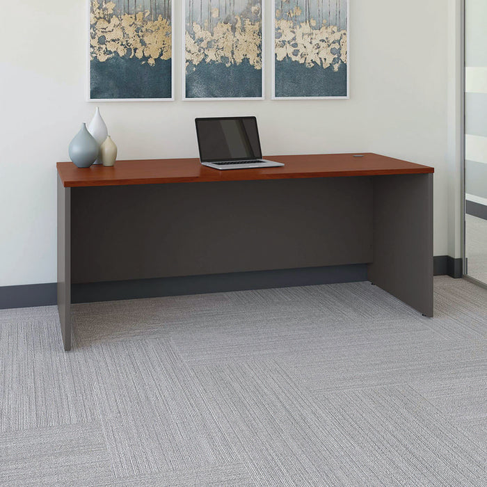 Series C Collection Desk Shell, 71.13" x 29.38" x 29.88", Hansen Cherry/Graphite Gray