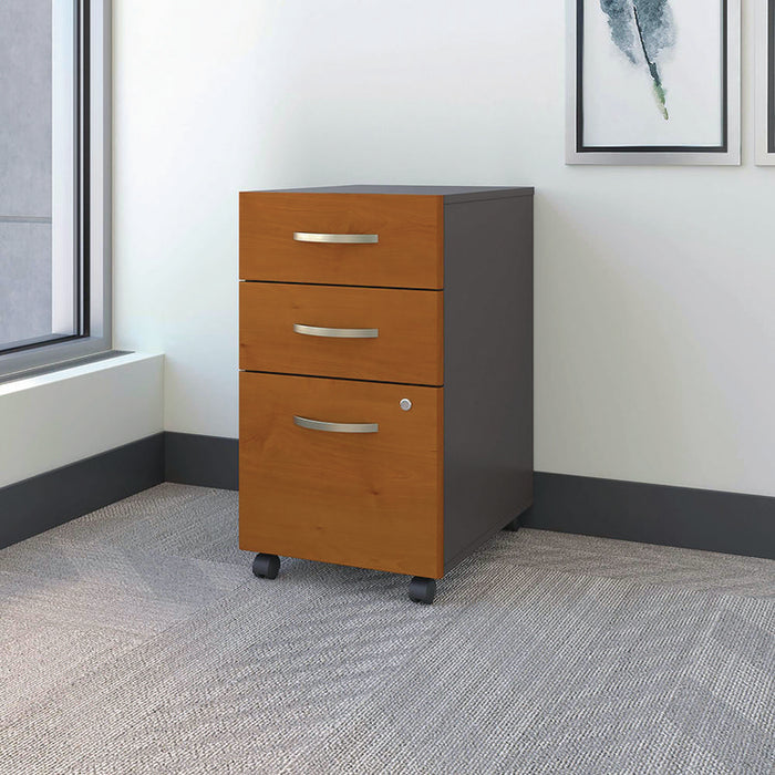 Series C Mobile Pedestal File, Left/Right, 3-Drawers: Box/Box/File, Legal/Letter/A4/A5, Cherry/Gray, 15.75" x 20.25" x 27.88"