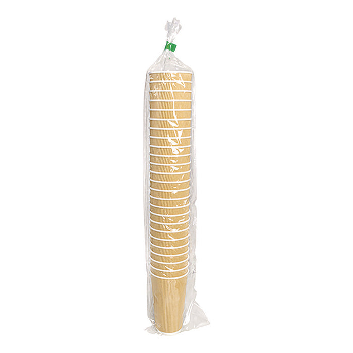 Ripple Hot Cups, 20 oz, Paper, Kraft/White, 500/Carton