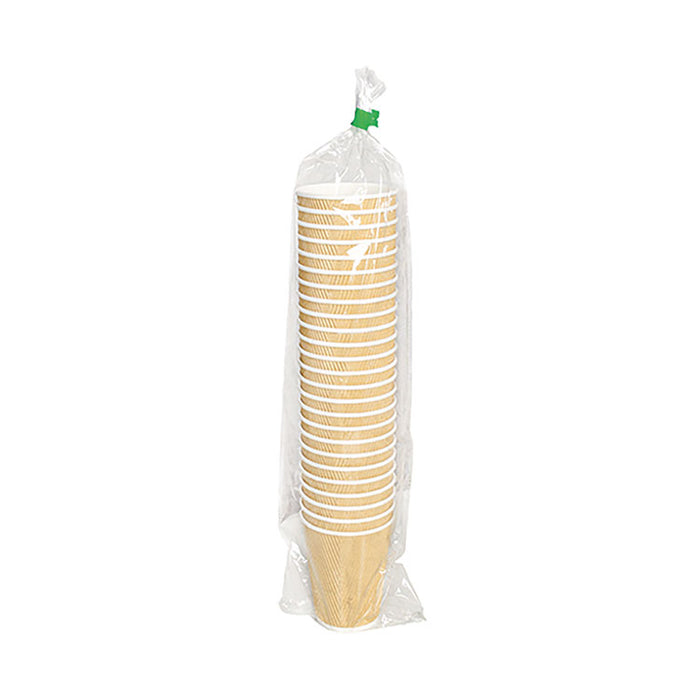 Ripple Hot Cups, 8 oz, Paper, Kraft/White, 500/Carton