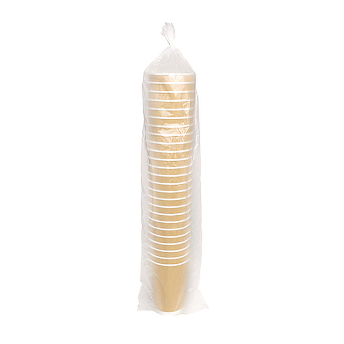 Ripple Hot Cups, 16 oz, Paper, Kraft/White, 500/Carton