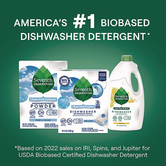 Natural Automatic Dishwasher Detergent Packs, Free and Clear, 45 Powder Packets/Box