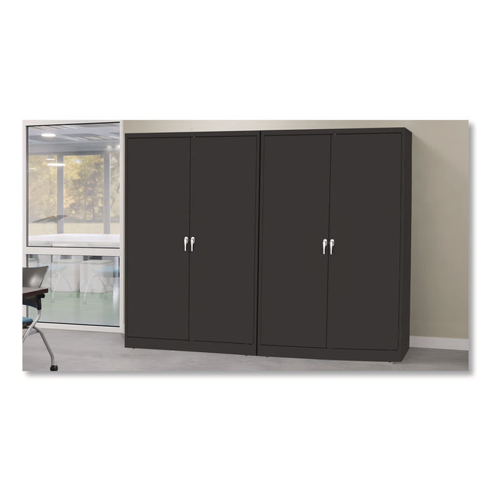 Jumbo Combination Steel Storage Cabinet, 48w x 24d x 78h, Black