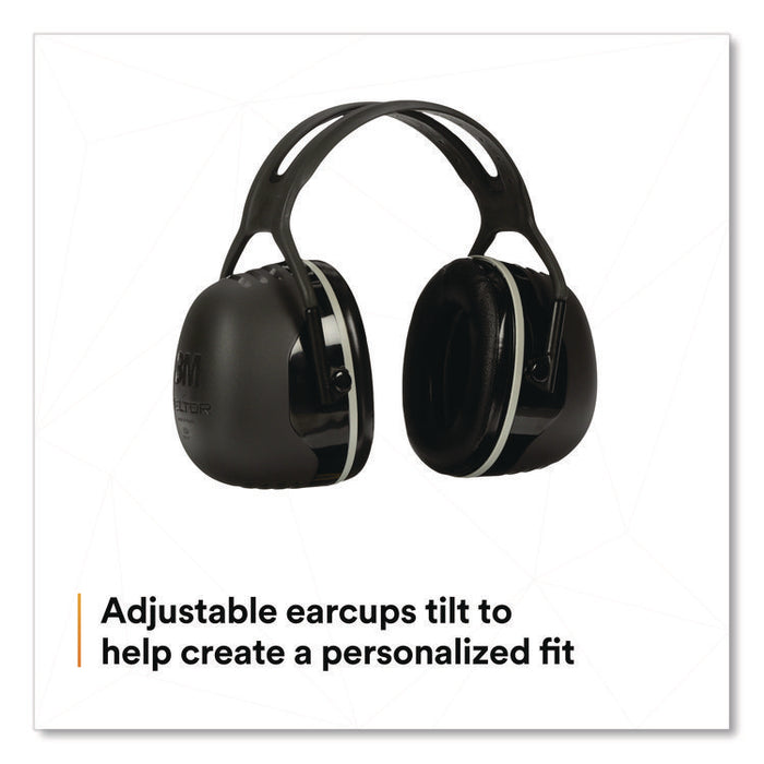 PELTOR X5A Over the Head Earmuffs, Dielectric, 31 dB NRR, Black/White