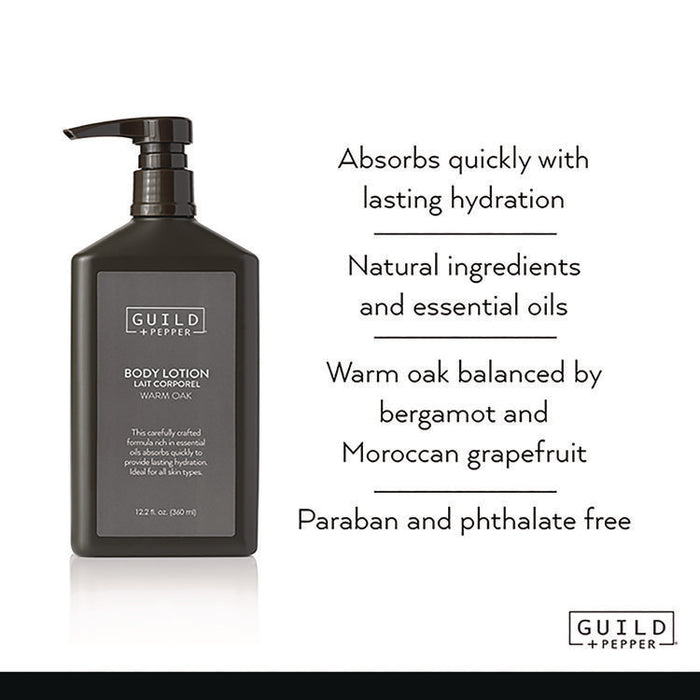 Lotion, 12.2 oz Bottle, Warm Oak Scent, 12/Carton