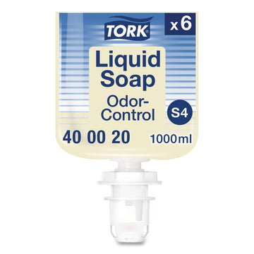 Odor-Control Hand Soap Liquid S4 Refill, Perfume-Free, 1 L, 6/Carton