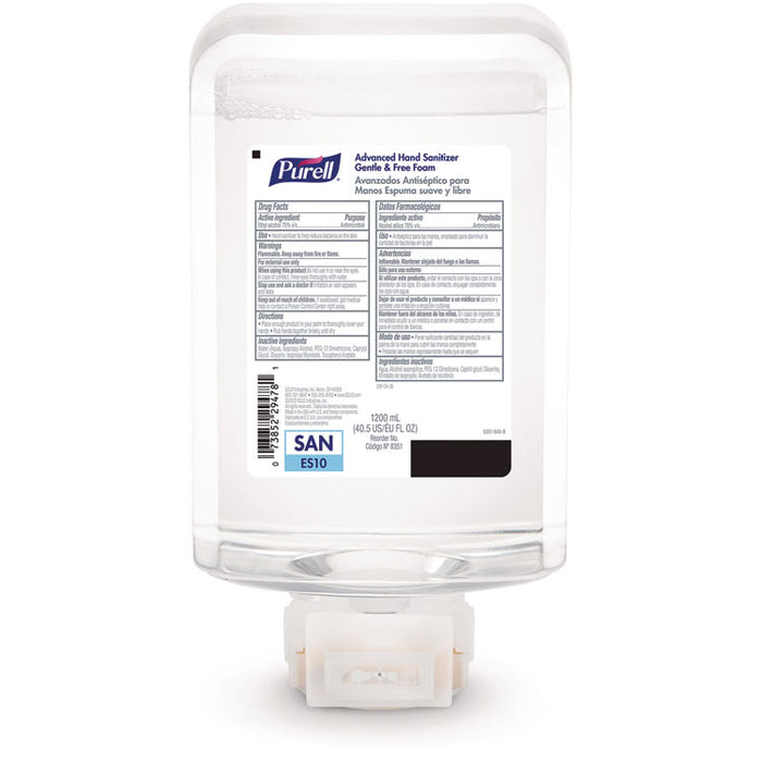 Advanced Hand Sanitizer Fragrance Free Foam, For ES10 Automatic Dispensers, 1,200 mL Refill, Fragrance-Free, 2/Carton