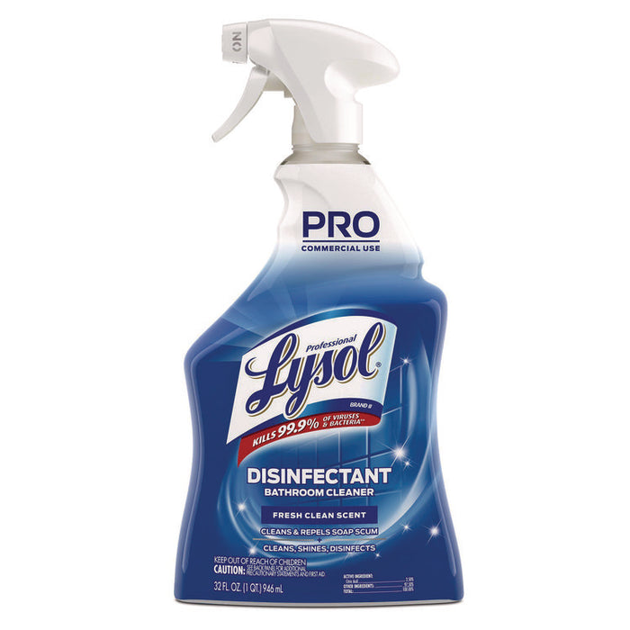 Disinfectant Bathroom Cleaner, Fresh Scent, 32 oz Spray Bottle, 12/Carton