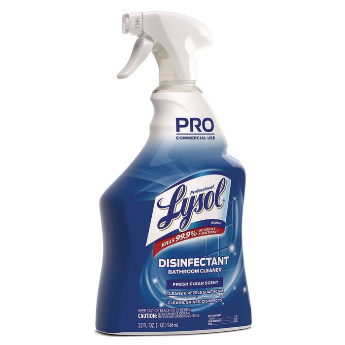 Disinfectant Bathroom Cleaner, Fresh Scent, 32 oz Spray Bottle, 12/Carton