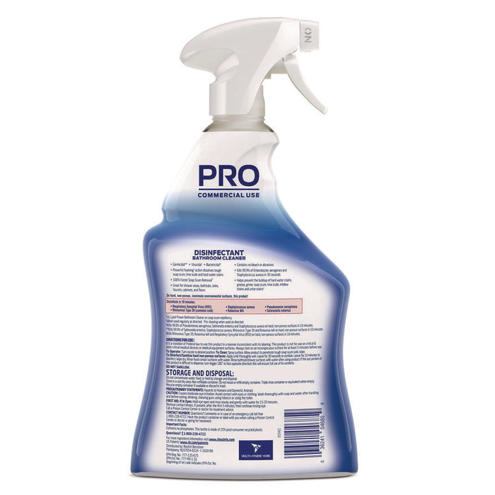 Disinfectant Bathroom Cleaner, Fresh Scent, 32 oz Spray Bottle, 12/Carton