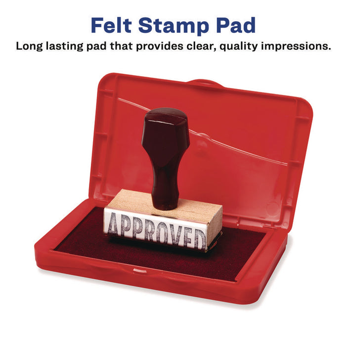 Pre-Inked Felt Stamp Pad, 4.25" x 2.75", Black