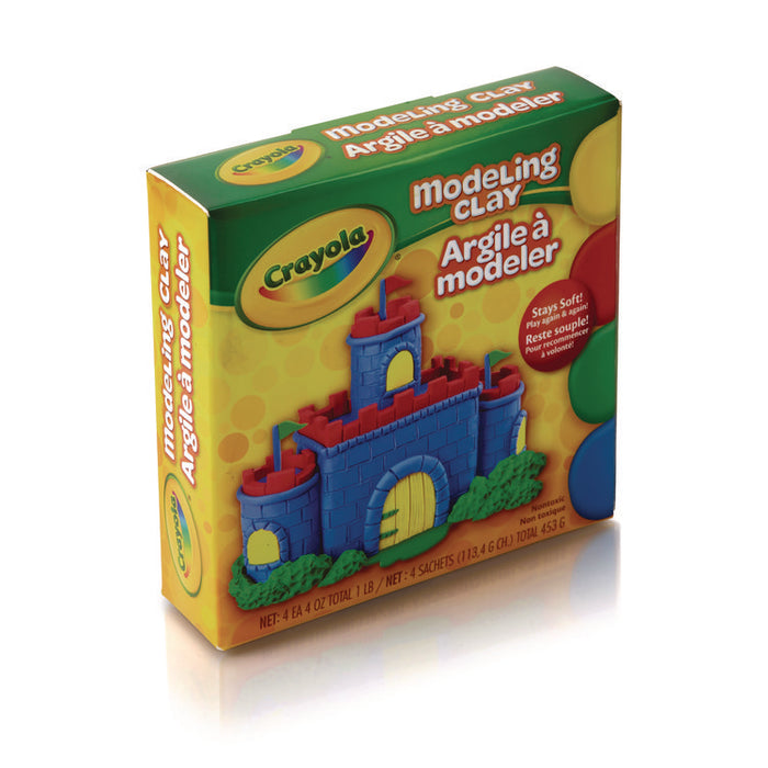Modeling Clay Assortment, 4 oz of Each Color Blue/Green/Red/Yellow, 1 lb