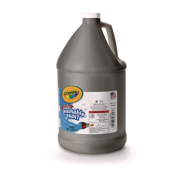 Washable Paint, Black, 1 gal Bottle