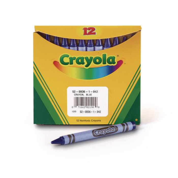 Bulk Crayons, Regular Size, 0.31" x 3.63", Blue, 12/Box
