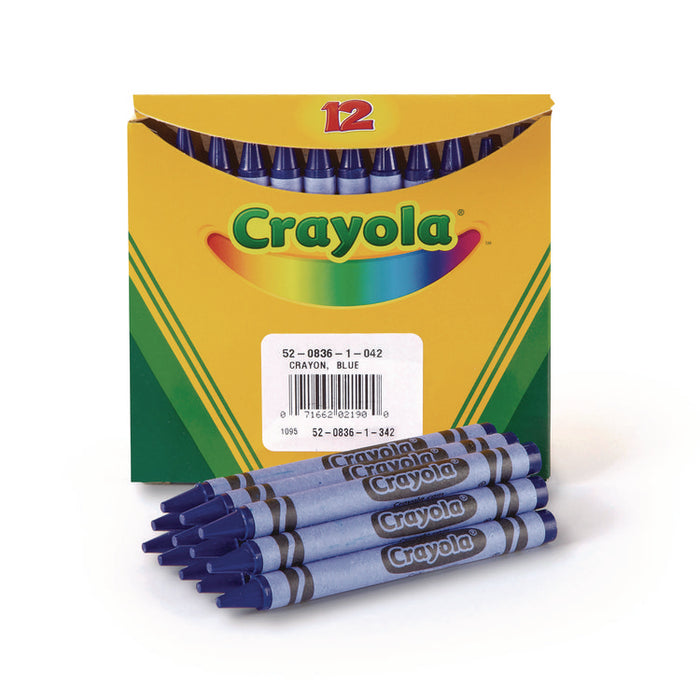 Bulk Crayons, Regular Size, 0.31" x 3.63", Blue, 12/Box