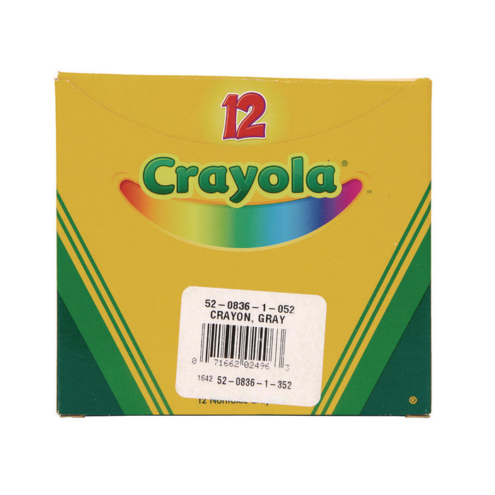 Bulk Crayons, Regular Size, 0.31" x 3.63", Gray, 12/Box