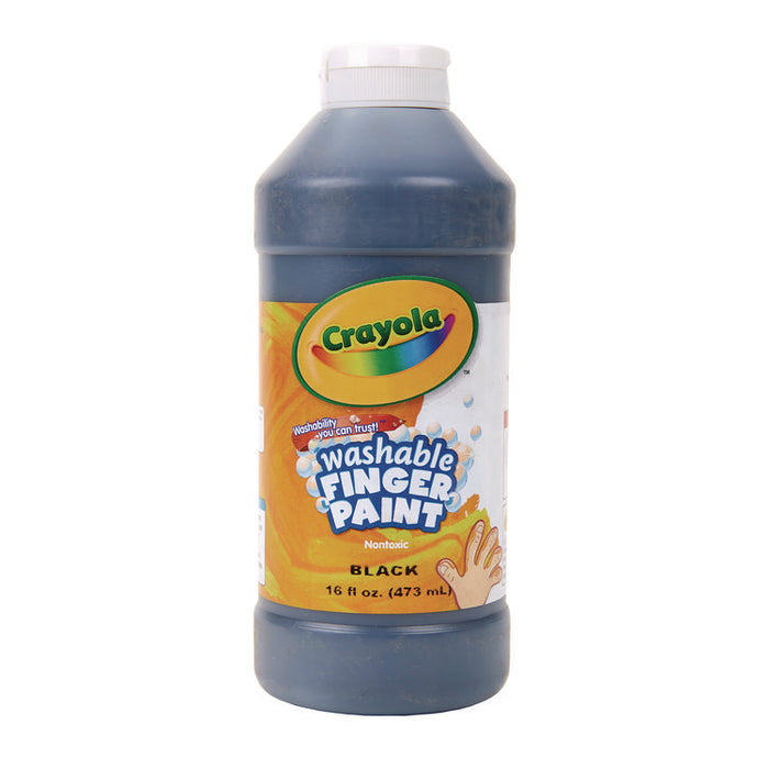 Washable Fingerpaint, Black, 16 oz Bottle