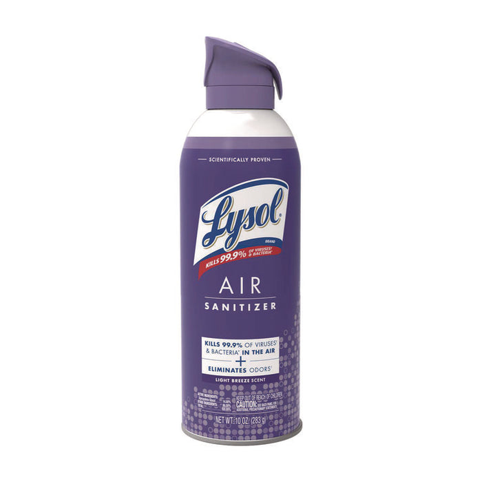 Air Sanitizer Spray, Light Breeze Scent, 10 oz Aerosol Spray, 6/Carton