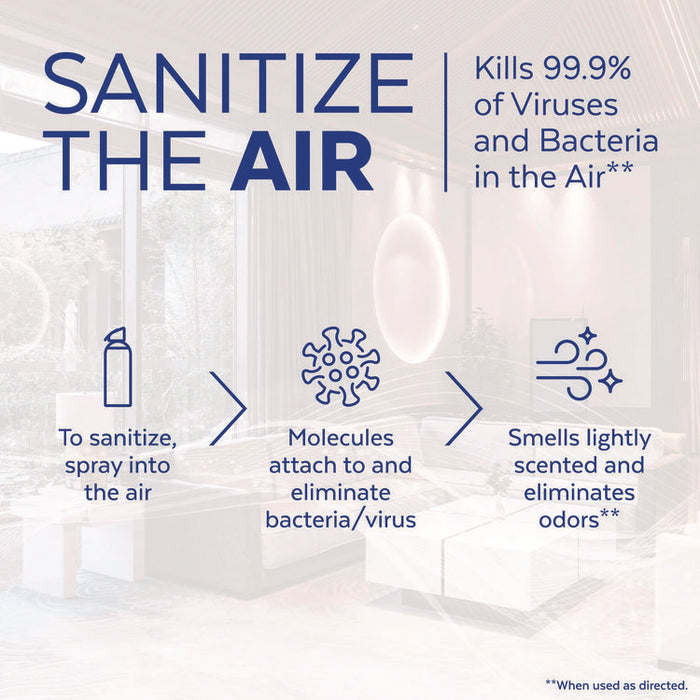 Air Sanitizer Spray, Light Breeze Scent, 10 oz Aerosol Spray, 6/Carton