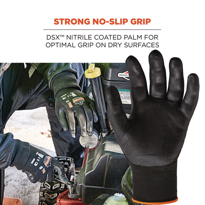 ProFlex 7001 Nitrile-Coated Gloves, EN388: 4121X, 8.25" Long, X-Small, Black, 12 Pairs/Carton