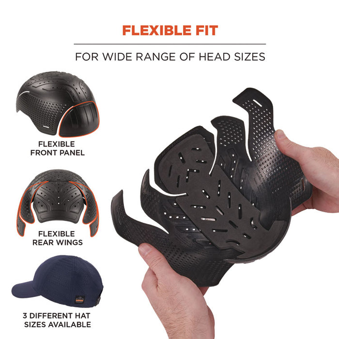 Skullerz 8947 Lightweight Baseball Hat and Bump Cap Insert, Front Brim, X-Large to XX-Large (7.25 to 8.5), 0.2" Insert, Navy
