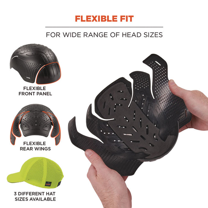 Skullerz 8947 Lightweight Baseball Hat and Bump Cap Insert, Front Brim, X-Large to XX-Large (7.25 to 8.5), 0.2" Insert, Lime