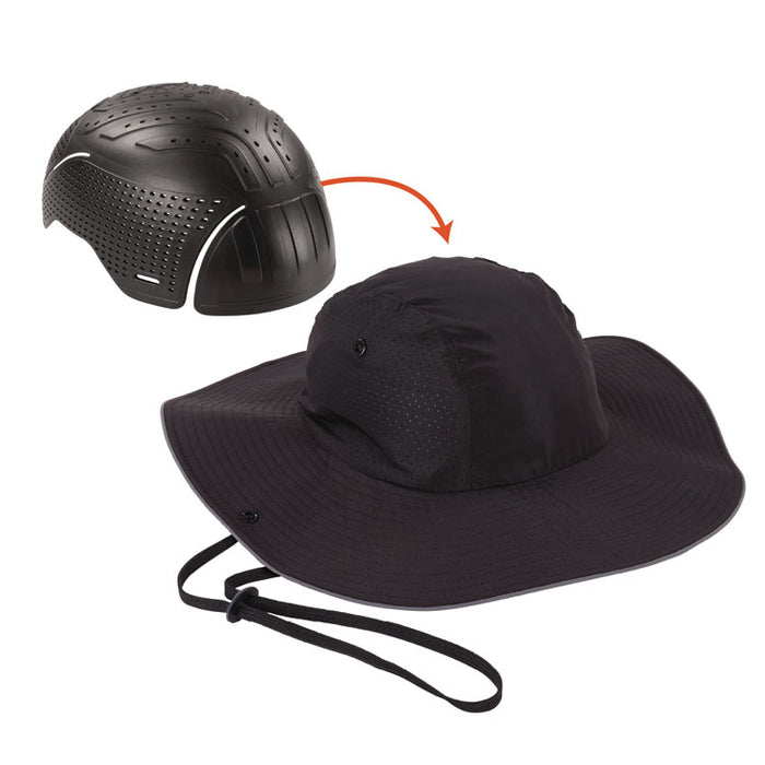 Skullerz 8957 Lightweight Ranger Hat and Bump Cap Insert, Full Brim, X-Large to XX-Large (7.25 to 8.5), 0.2" Insert, Black