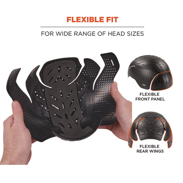 Skullerz 8943F(x) Universal Bump Cap Insert - Flexible Hinged, 0.2" Thick, Charcoal Gray
