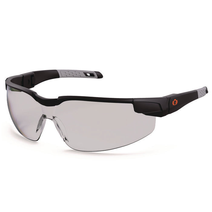 Skullerz DELLENGER Safety Glasses with Adjustable Temples, Matte Black Half Frame, Clear Single I/O Lens
