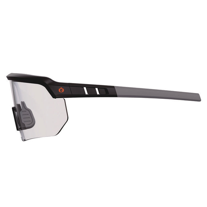 Skullerz AEGIR Anti-Scratch Enhanced Anti-Fog Safety Glasses, Matte Black Half Frame, Clear Single Lens