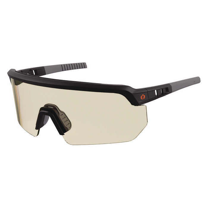Skullerz AEGIR Anti-Scratch Enhanced Anti-Fog Safety Glasses, Matte Black Half Frame, Clear Single I/O Lens