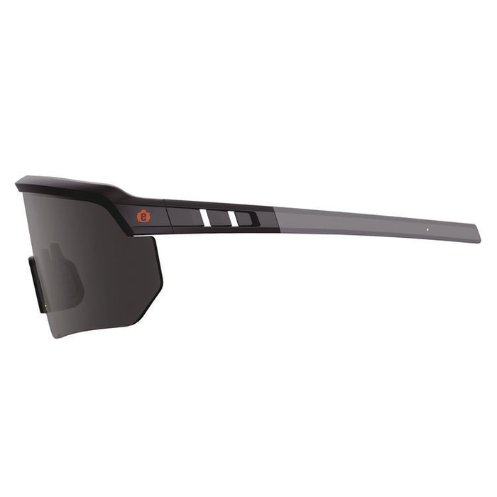 Skullerz AEGIR Safety Glasses, Matte Black Half Frame, Smoke Single Lens