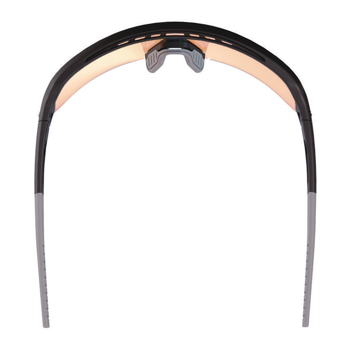 Skullerz AEGIR Anti-Scratch Enhanced Anti-Fog Safety Glasses, Matte Black Half Frame, Mirrored Orange Single Lens