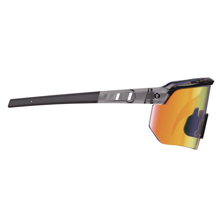Skullerz AEGIR Safety Glasses, Clear Smoke Half Frame, Mirrored Orange Single Lens