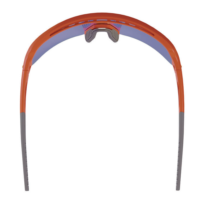 Skullerz AEGIR Anti-Scratch Enhanced Anti-Fog Safety Glasses, Orange Half Frame, Mirrored Blue Single Lens