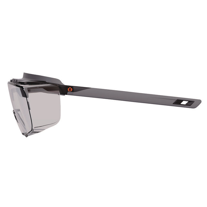 Skullerz OSMIN Anti-Scratch Enhanced Anti-Fog Safety Glasses, Matte Black Half Frame OTG, Clear Single I/O Lens