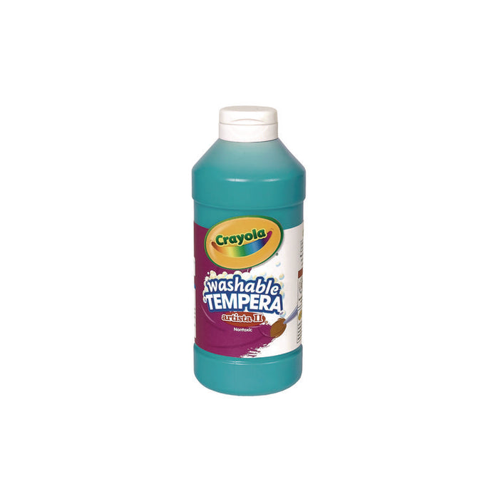Artista II Washable Tempera Paint, Turquoise, Matte, 16 oz. Bottle