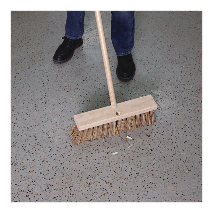 Tapered End Broom Handle, Lacquered Wood, 1.13" dia x 54", Natural