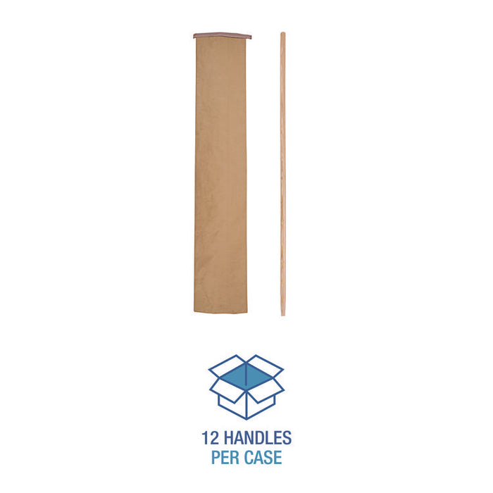 Tapered End Broom Handle, Lacquered Wood, 1.13" dia x 54", Natural