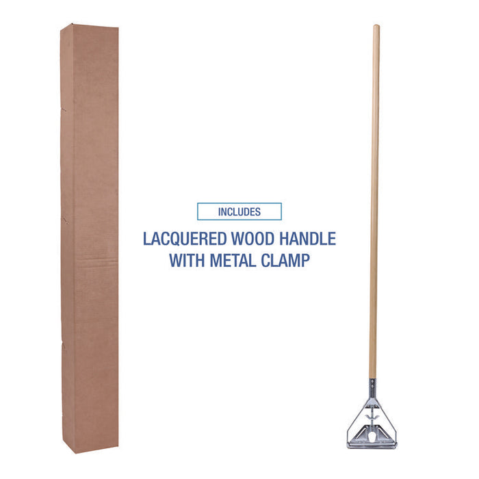 Quick Change Metal Head Mop Handle for No. 20 and Up Heads, 62", Natural