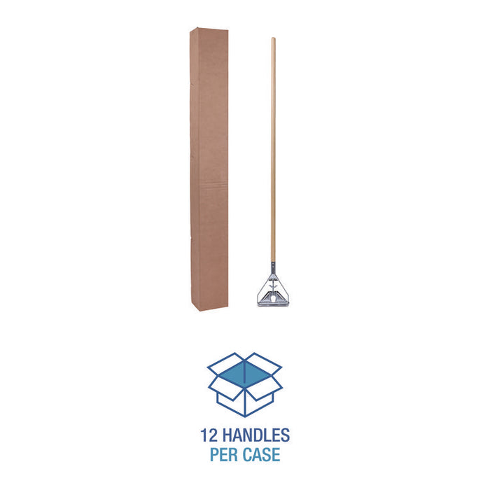 Quick Change Metal Head Mop Handle for No. 20 and Up Heads, 62", Natural