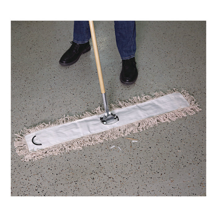 Industrial Dust Mop Head, Cotton, 48 x 3, White