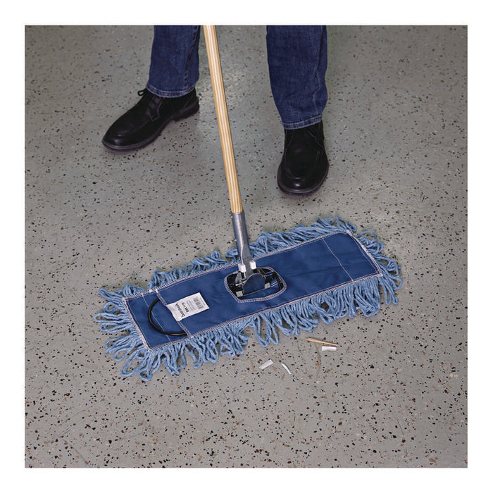 Clip-On Dust Mop Frame, 18 x 5, Zinc Plated, Black