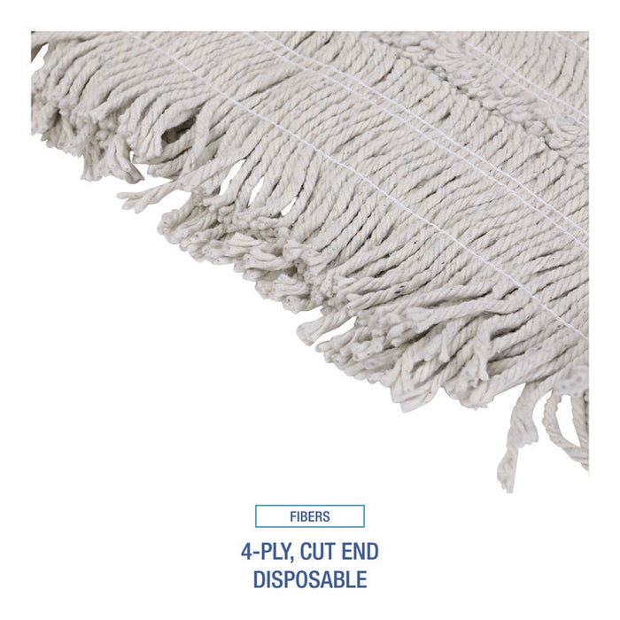 Disposable Dust Mop Head, Cotton, 18w x 5d