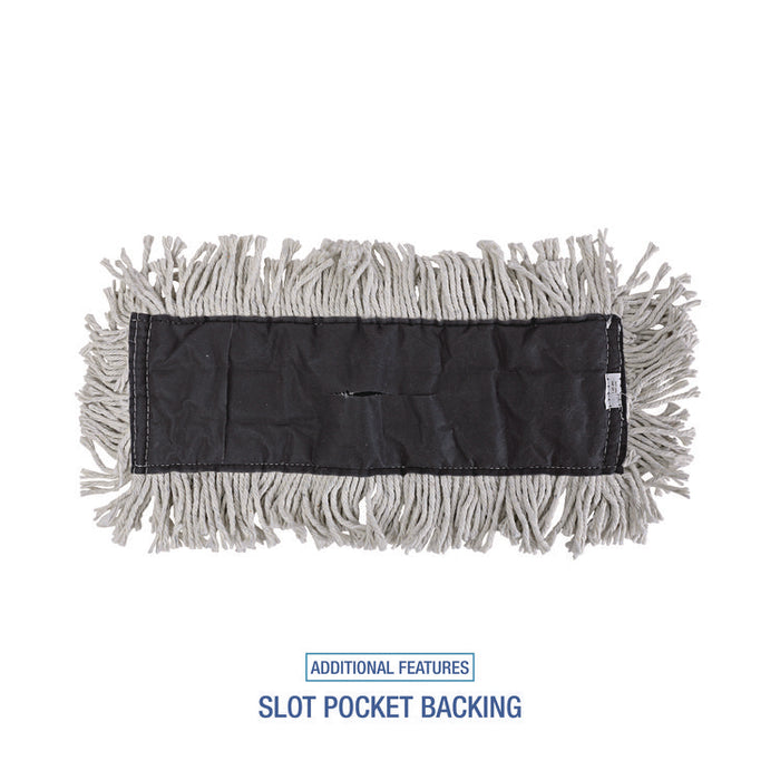 Disposable Dust Mop Head, Cotton, 18w x 5d