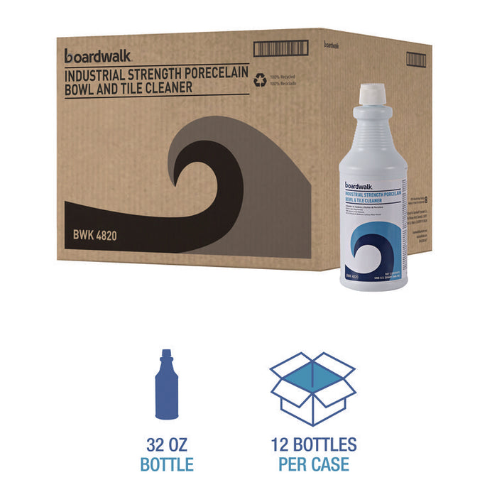 Industrial Strength RTU Porcelain Bowl and Tile Cleaner, 32 oz Bottle, 12/Carton
