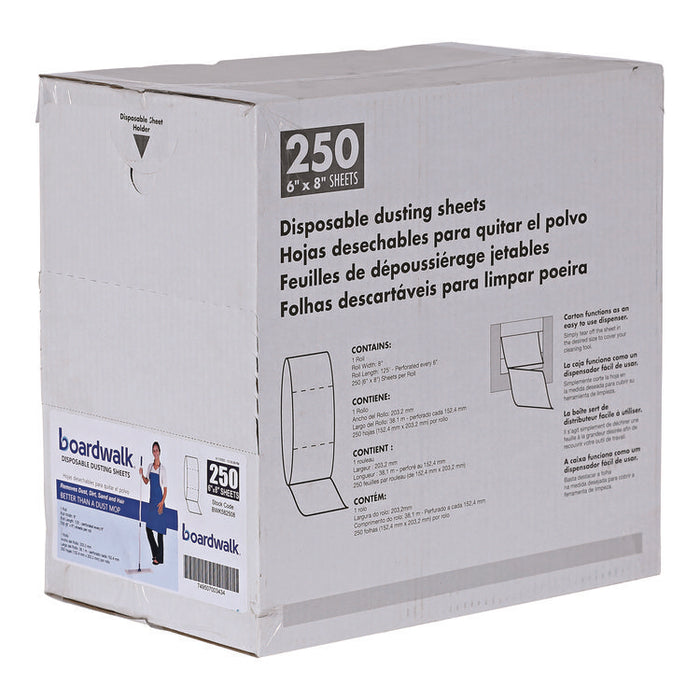 TrapEze Disposable Dusting Sheets, 8" x 125 ft, White, 250 Sheets/Roll